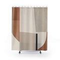 Rust Taupe Geometric Beige Shower Curtain