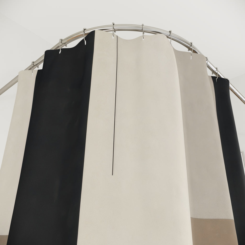 Beige Gray Modern Black Shower Curtain