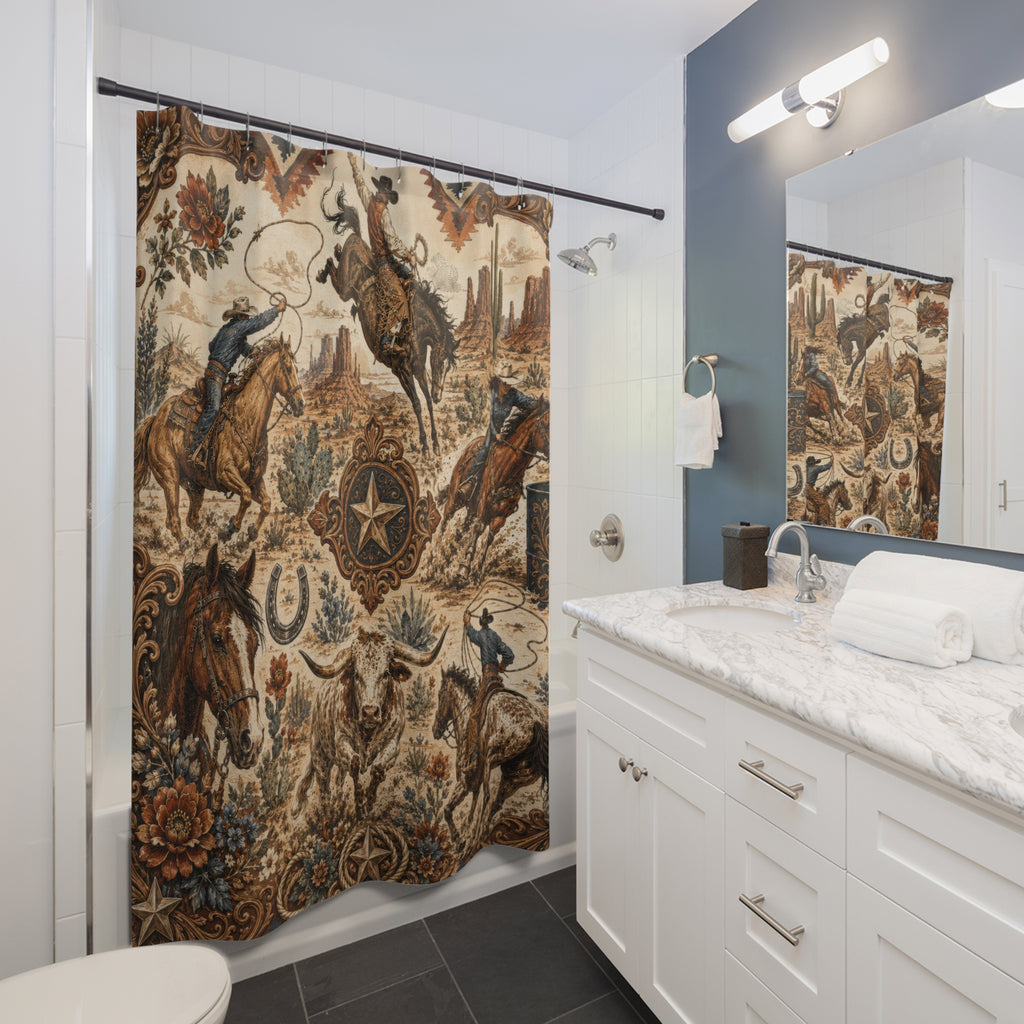 Rodeo Shower Curtain: Western Cowboys