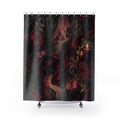 Romantic Rose Abstract Burgundy Lace Shower Curtain
