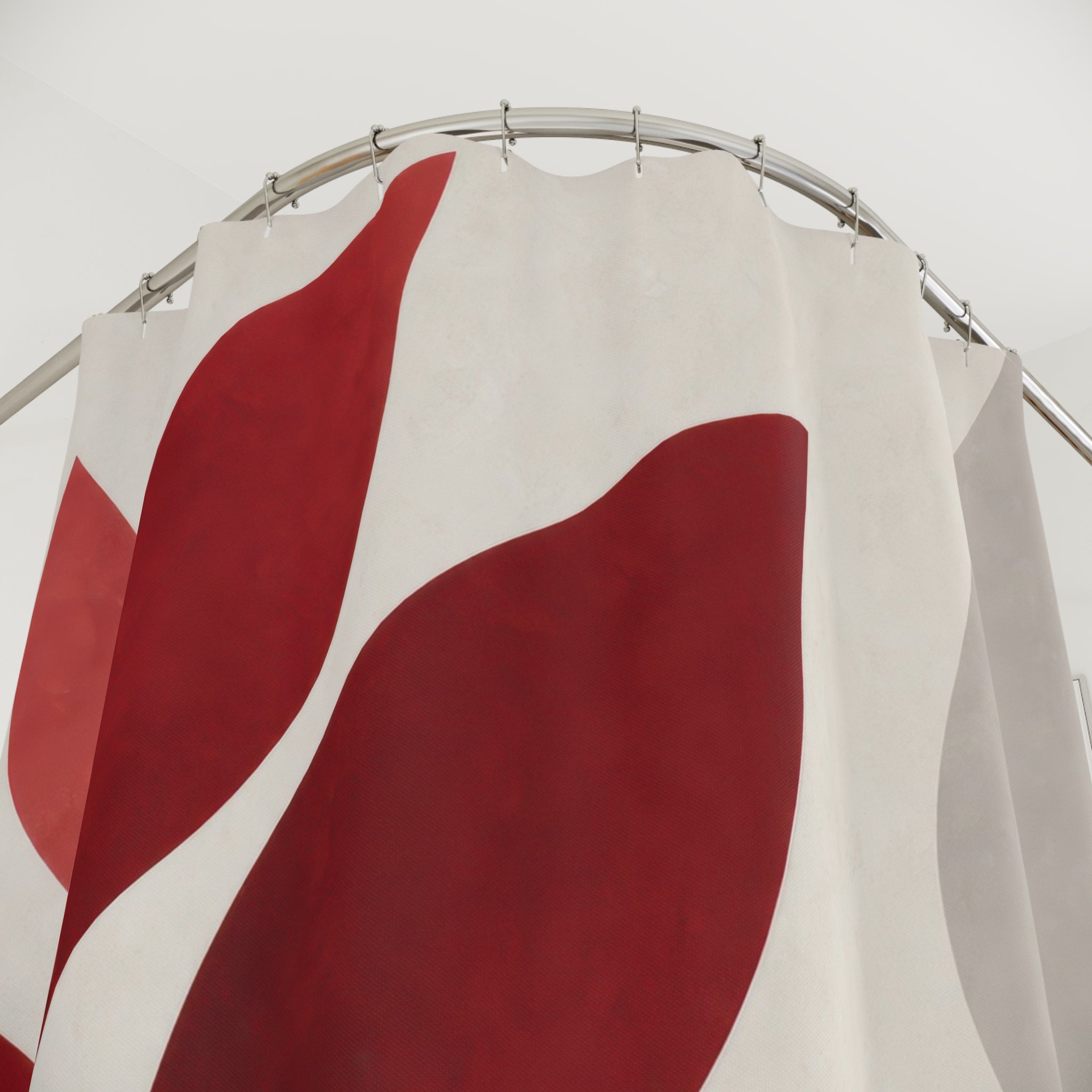 Modern Leaf Red Shower Curtain