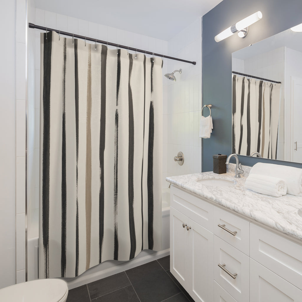 Irregular Brush Stripe Shower Curtain
