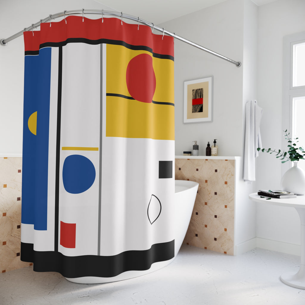 Bauhaus Color Block Shower Curtain