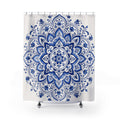Royal Blue White Medallion Shower Curtain