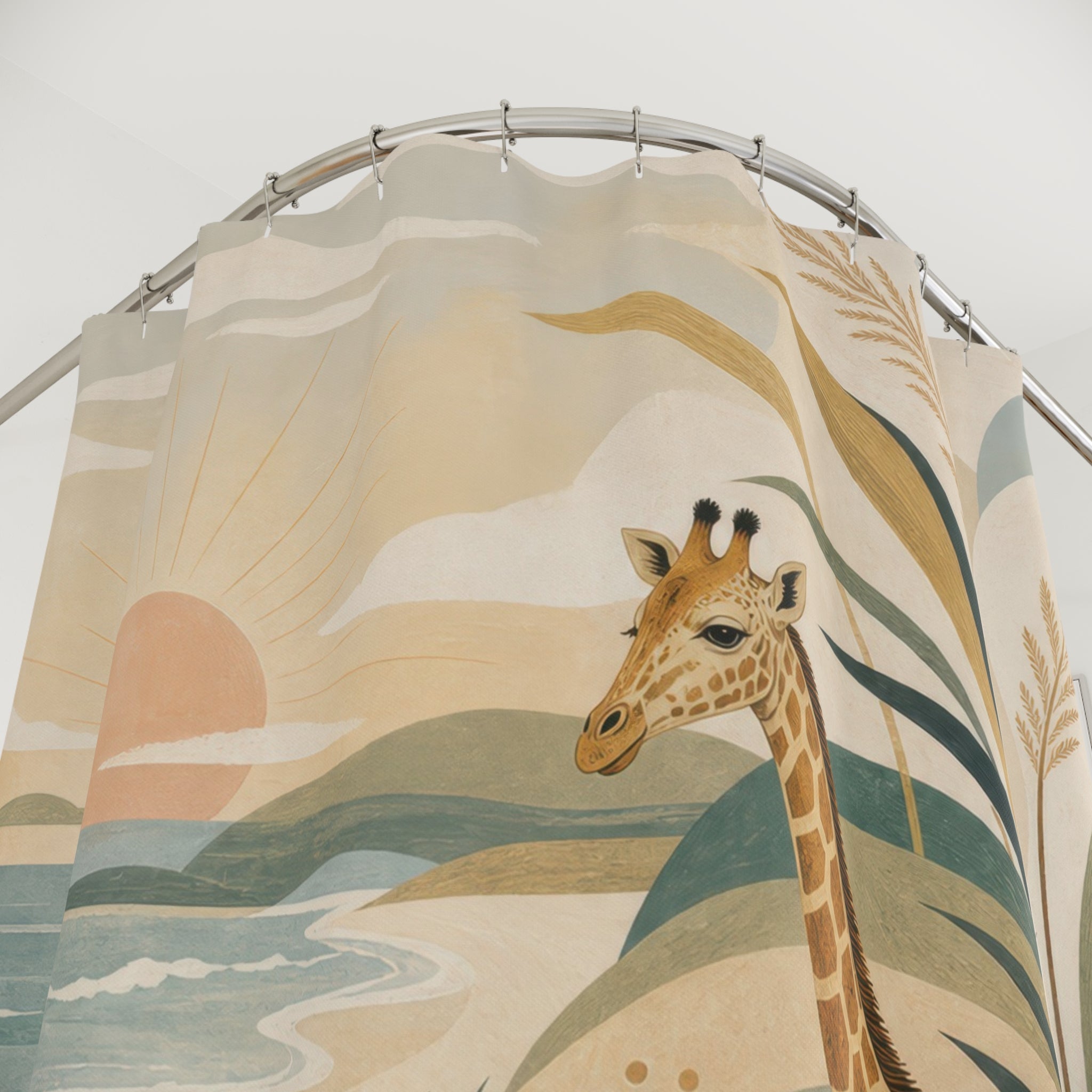 Coastal Safari Animal Scene Shower Curtain