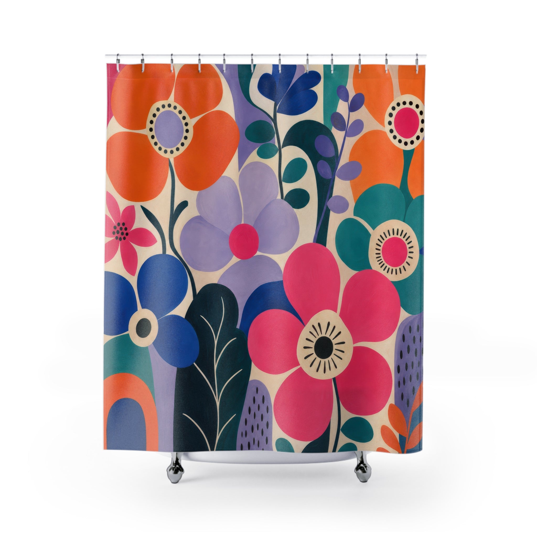 Colorful Mod Flower Shower Curtain