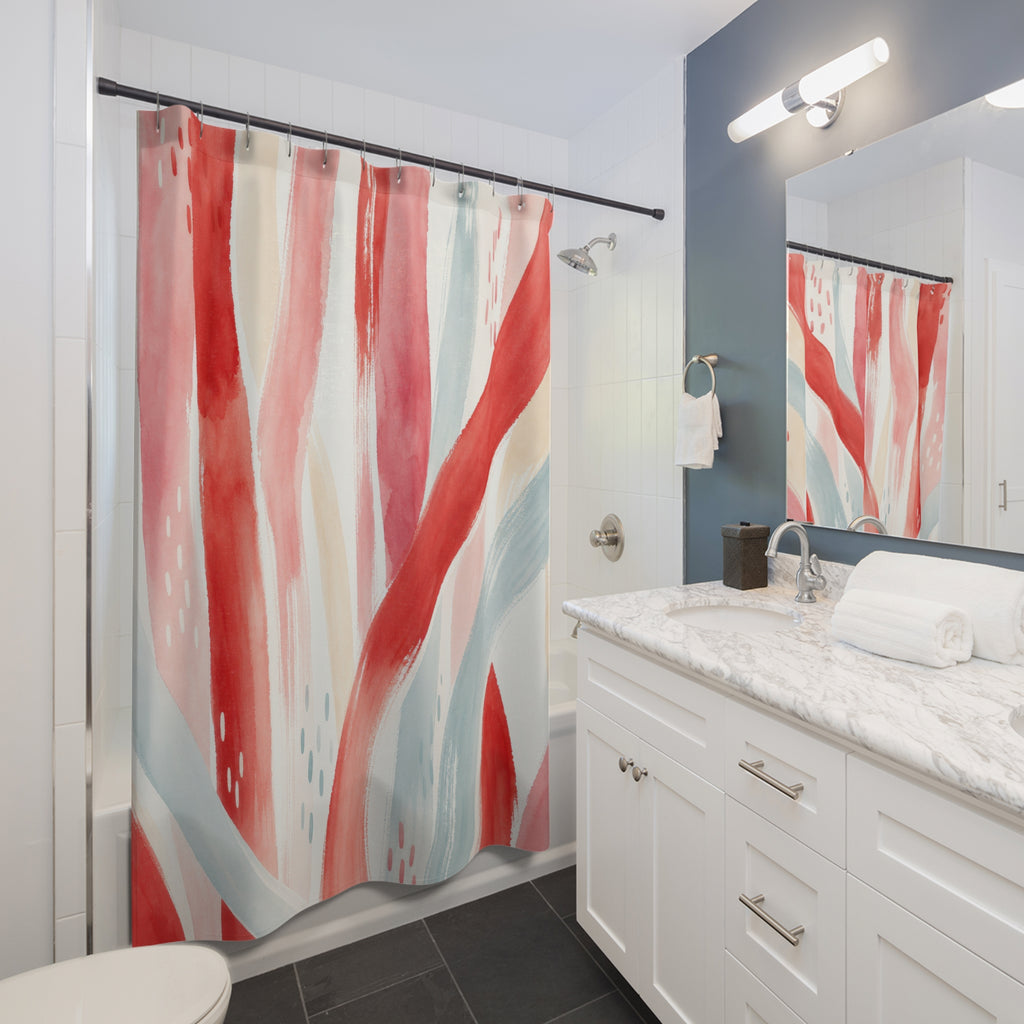 Watercolor Stripe Shower Curtain