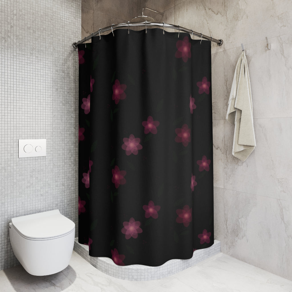 Dark Floral Shower Curtain – Moody Pink