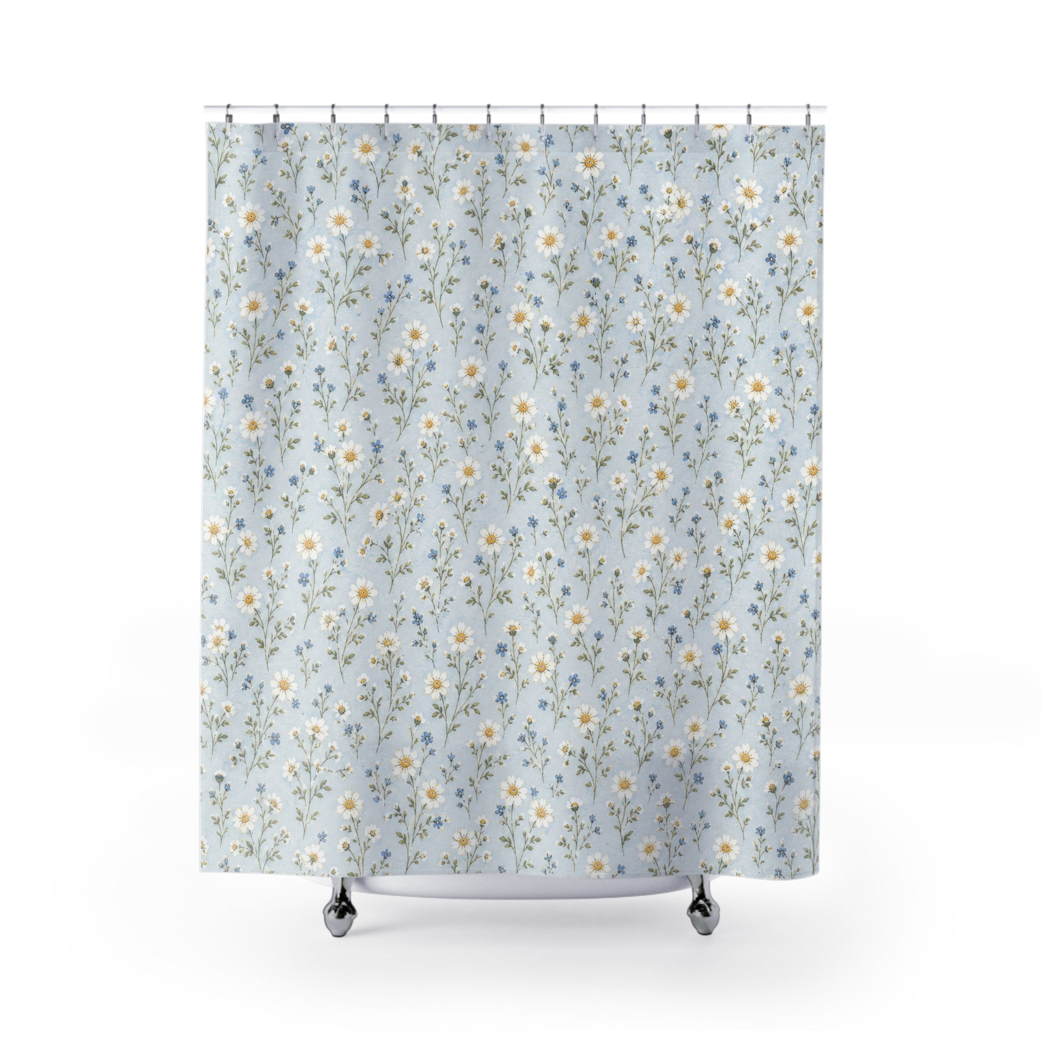 Blue Daisy Ditsy Shower Curtain