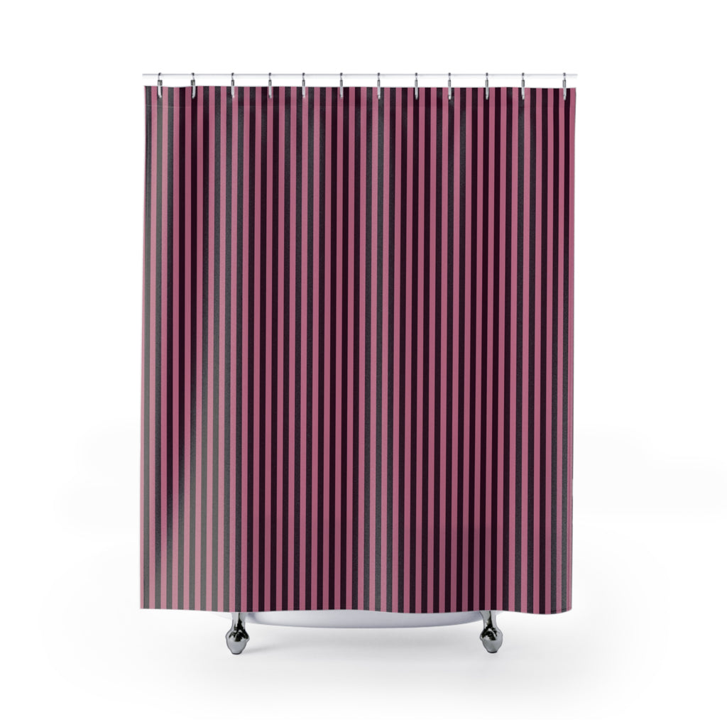 Purple and Pink Cabana Stripe Shower Curtain