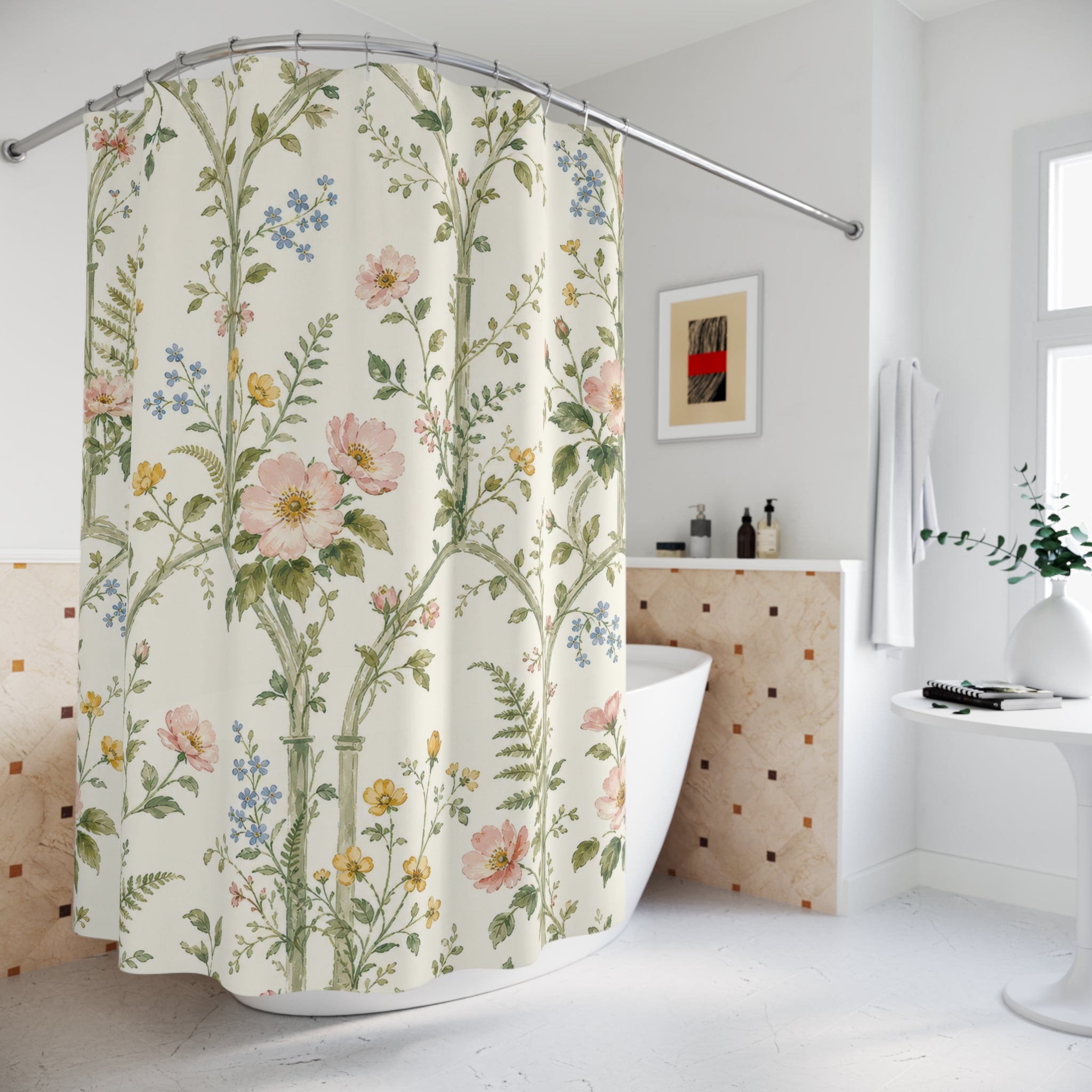 Floral Botanical Cottagecore Shower Curtain