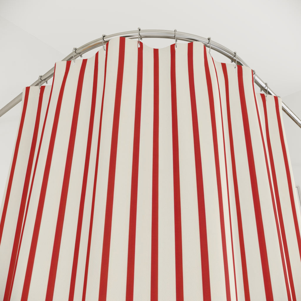 Red White Candy Stripe Moderne Shower Curtain