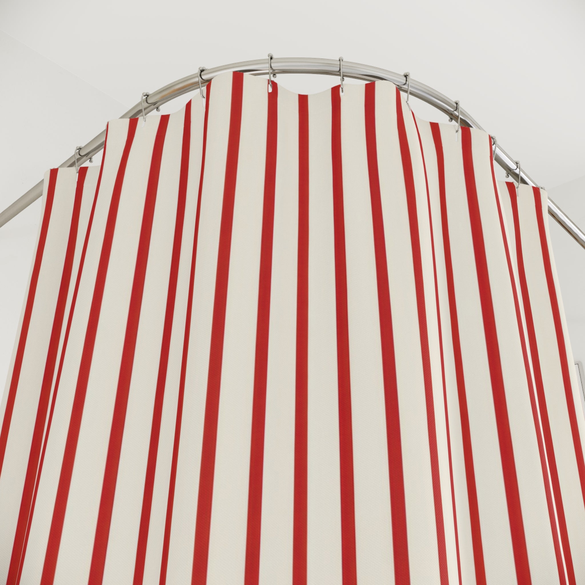 Red White Candy Stripe Moderne Shower Curtain