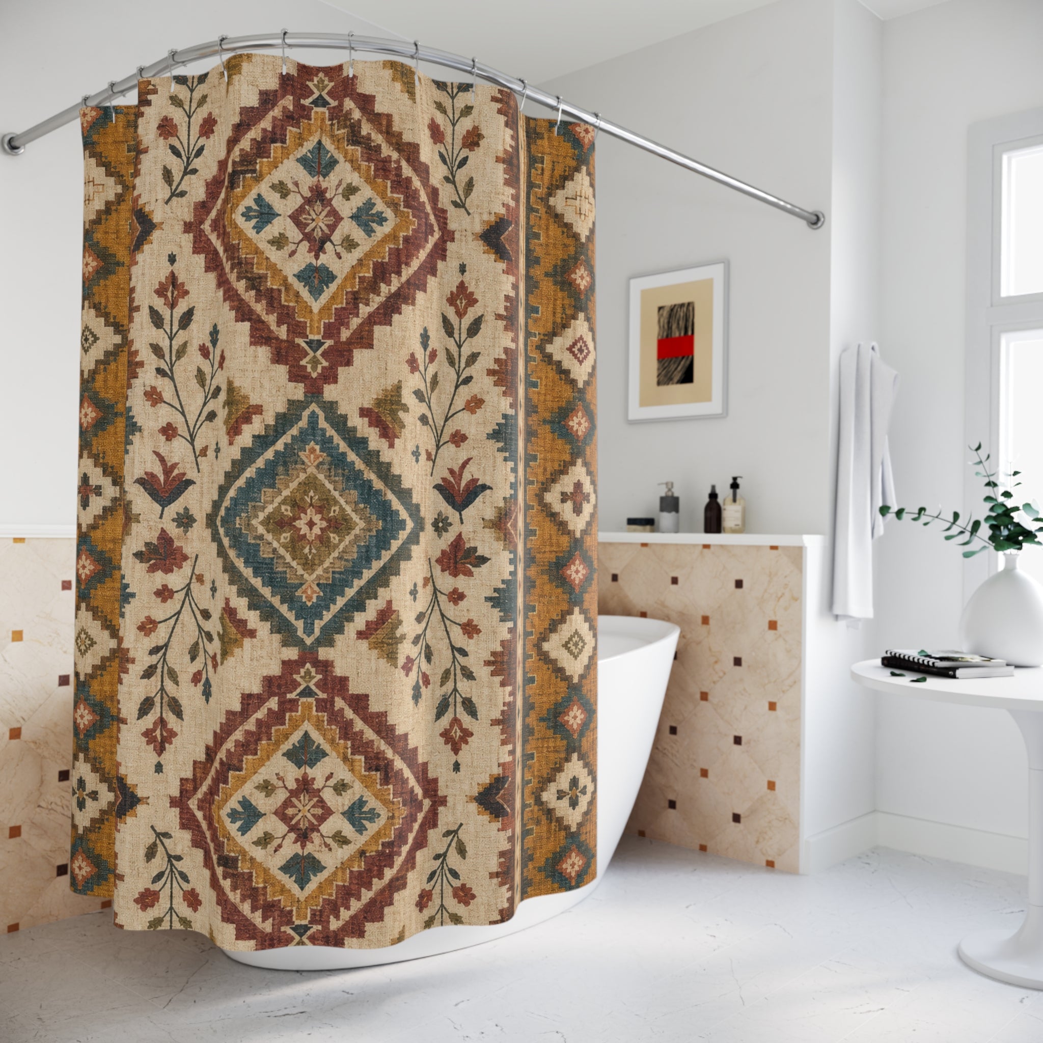 Vintage Southwestern Boho Shower Curtain