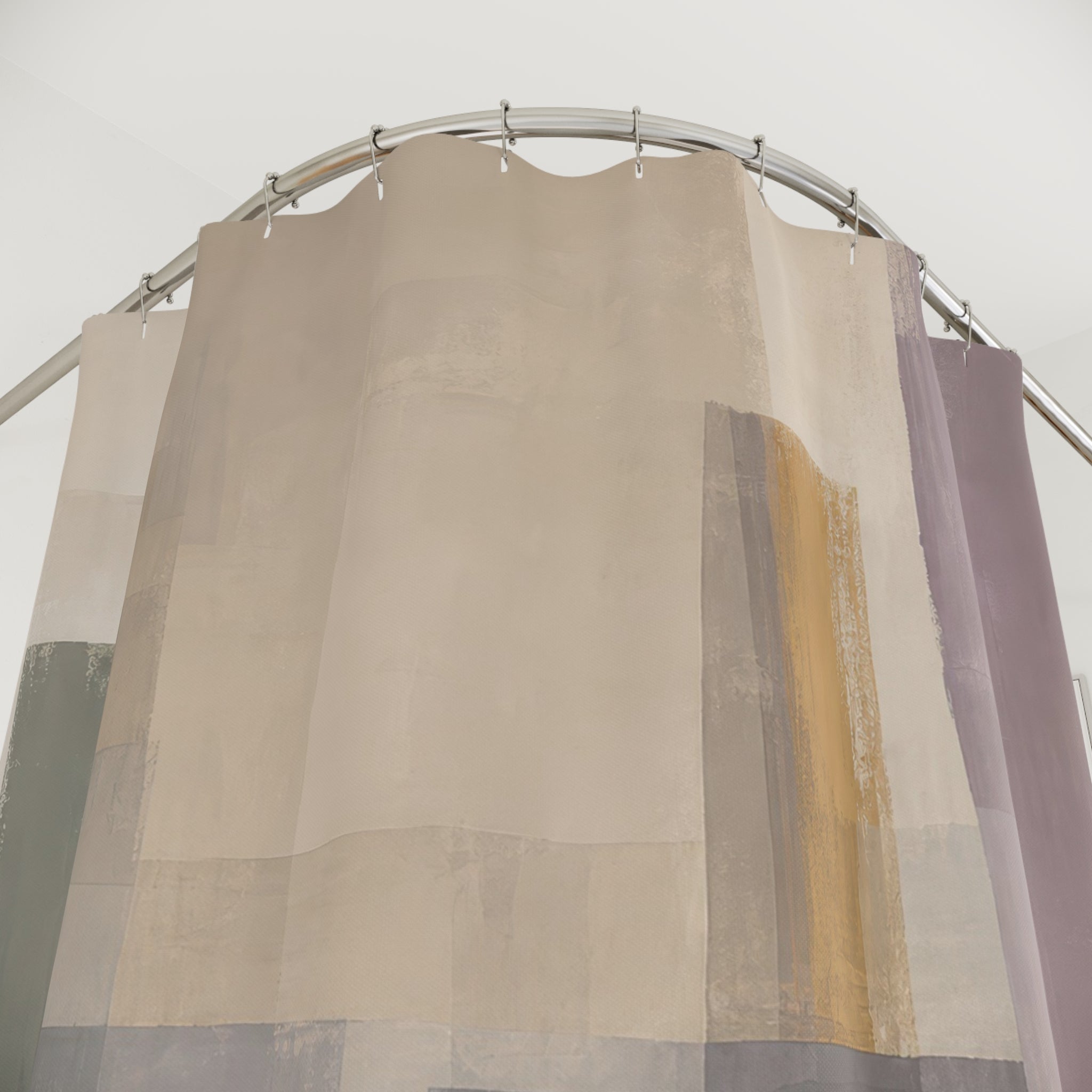 Gray Beige Block Shower Curtain