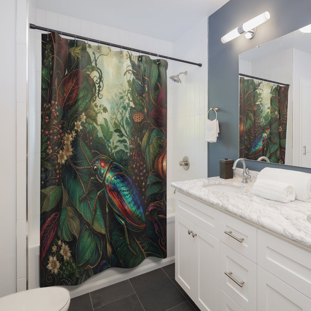 Jewel Beetle Canopy Decorative Shower Curtain