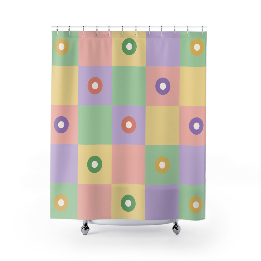 Danish Pastel Shower Curtain: Color Block