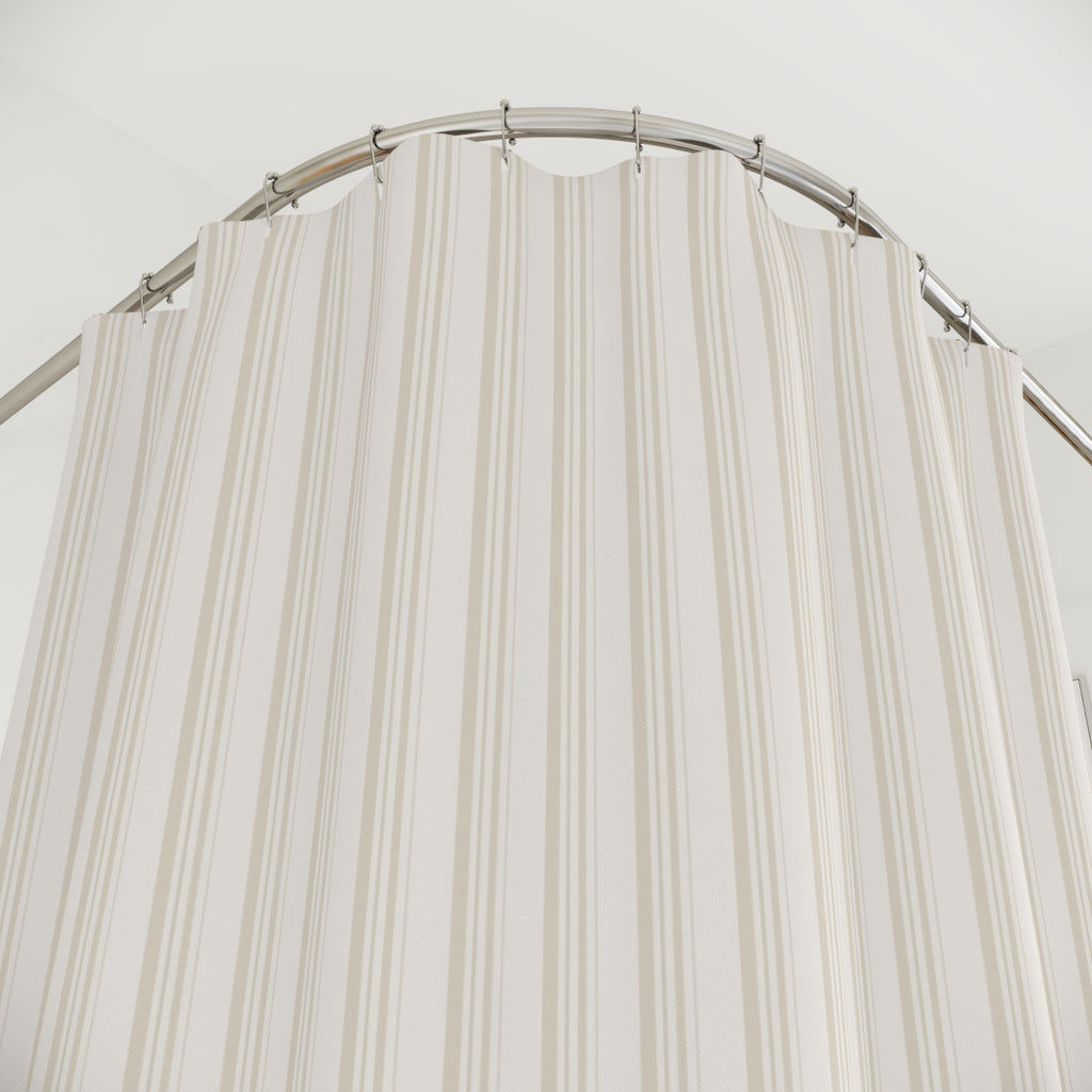 Ivory Tone-on-Tone Striped Shower Curtain