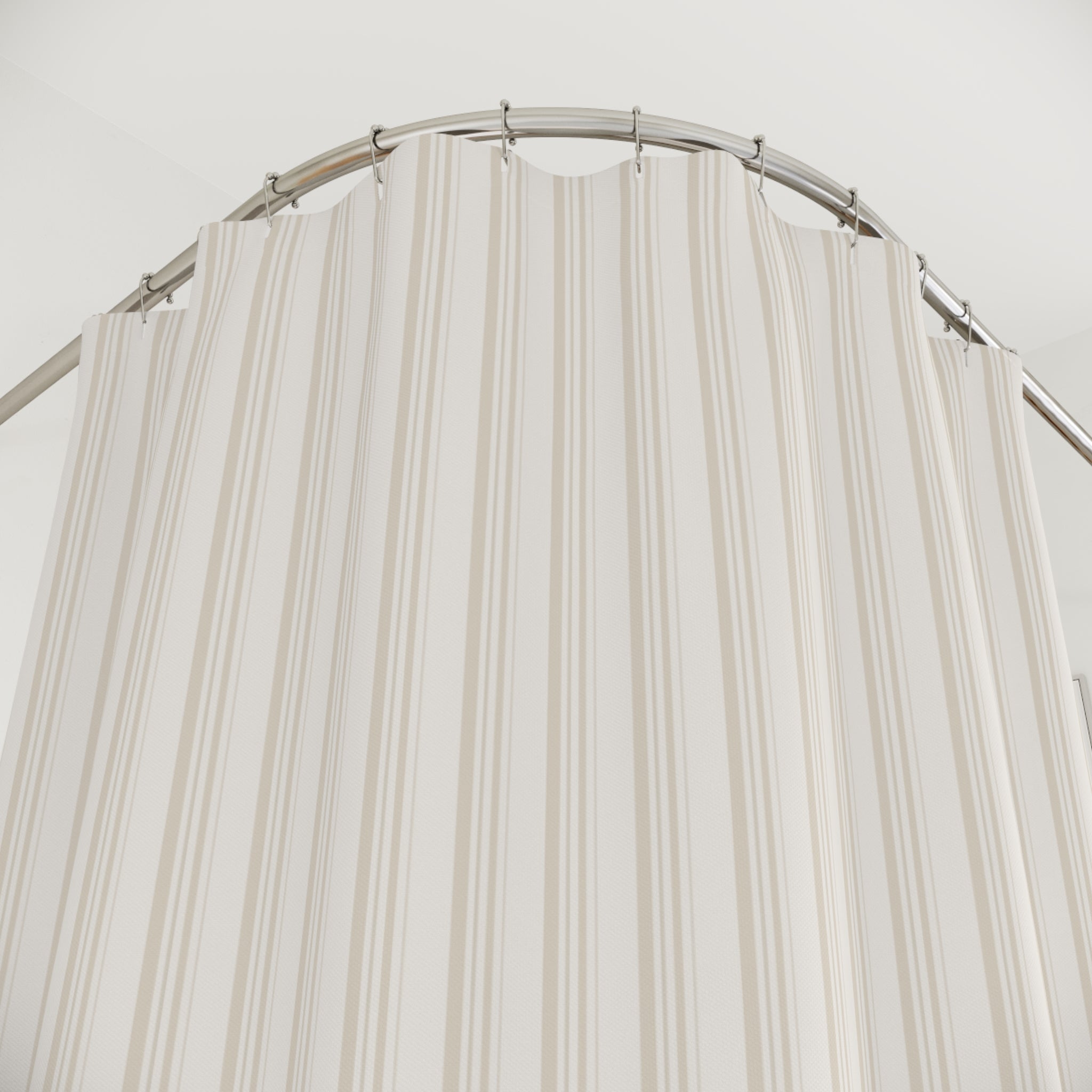 Ivory Tone-on-Tone Striped Shower Curtain