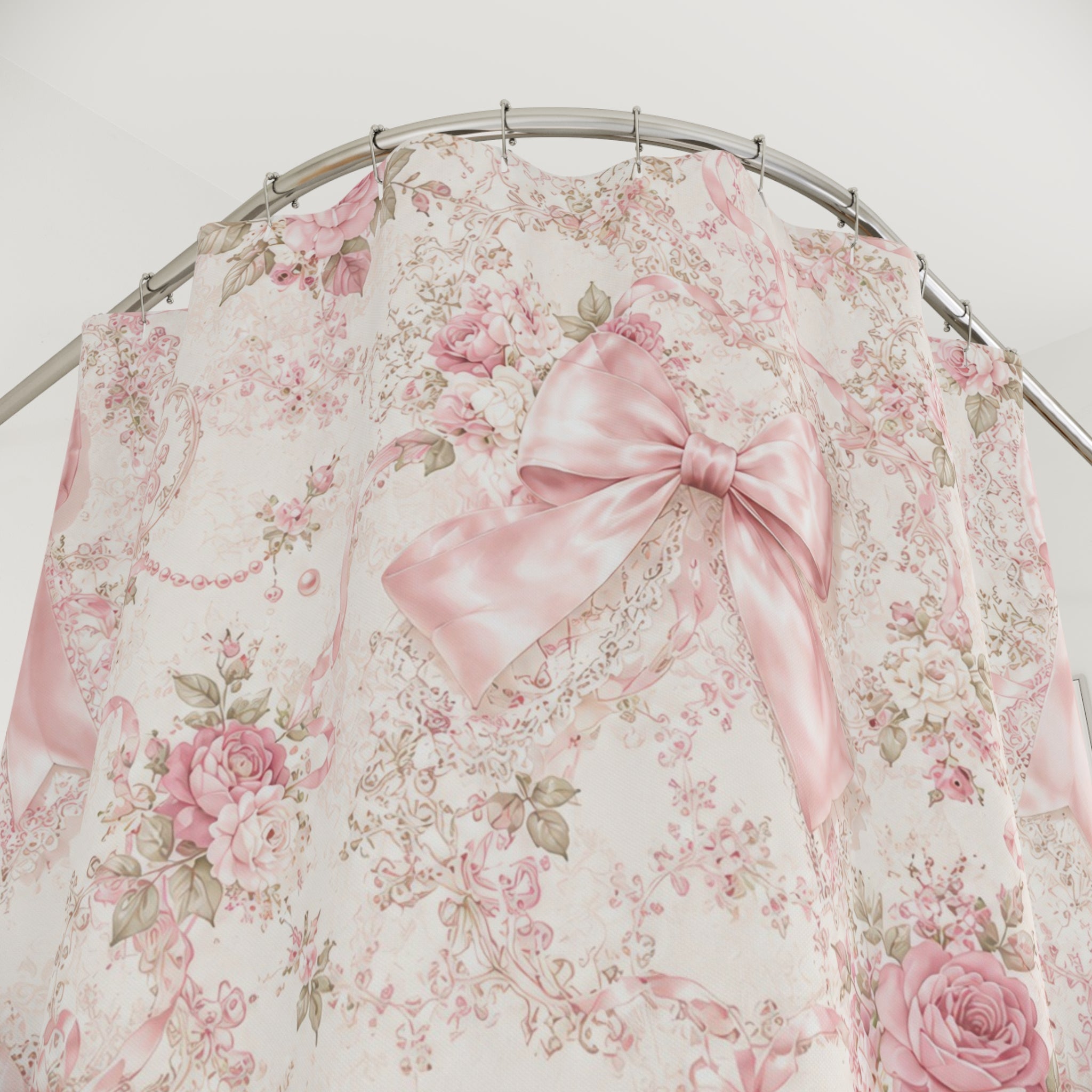 Coquette Shower Curtain: Pink Bows
