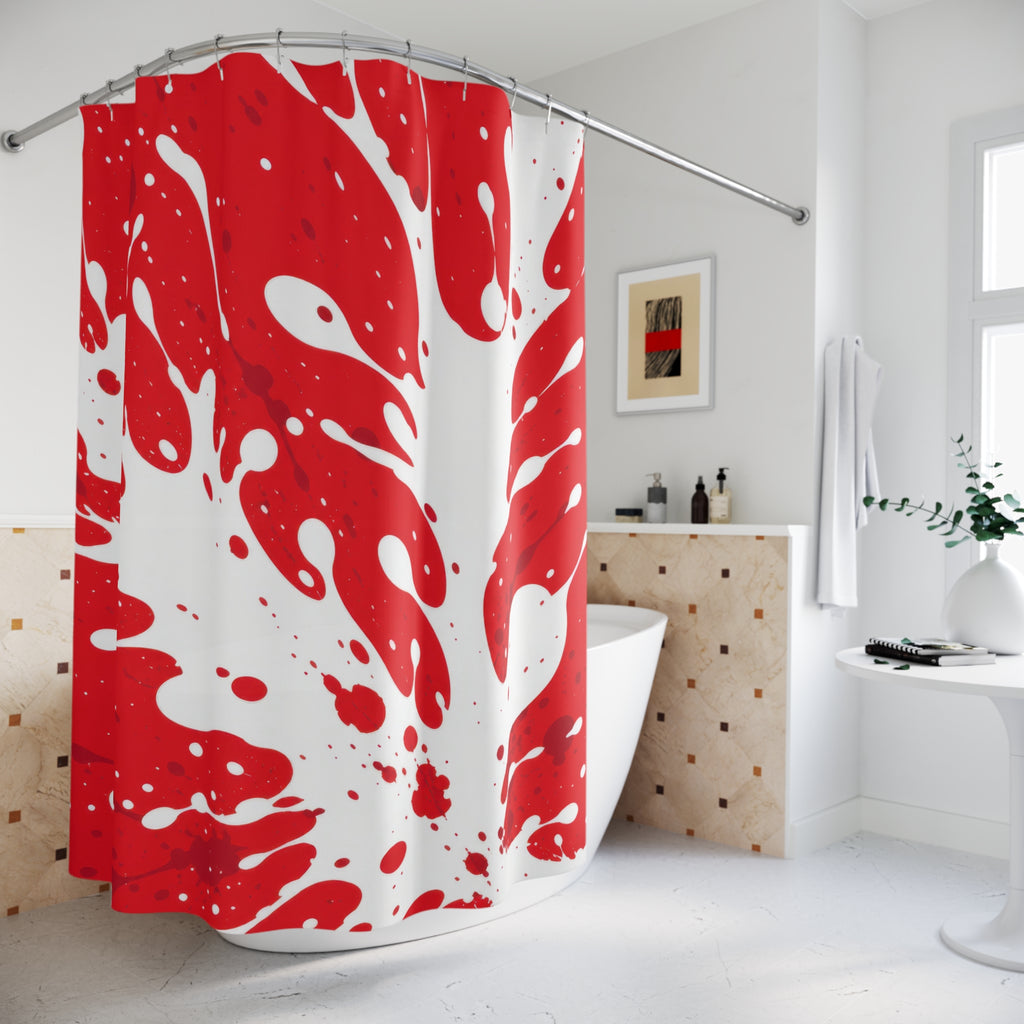 White Paint Splash Shower Curtain