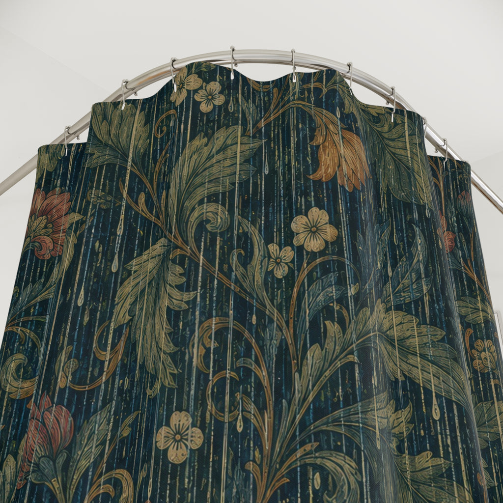 Arts and Crafts Rain Print Shower Curtain