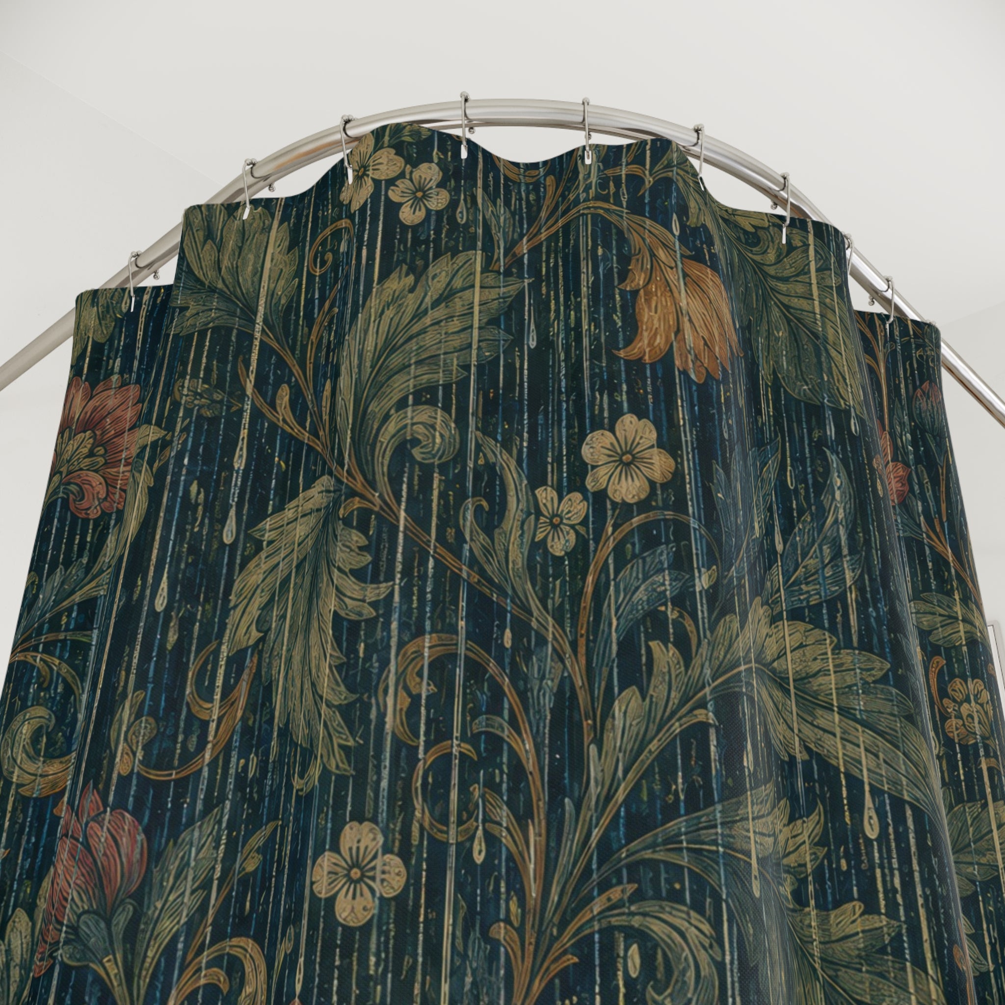 Arts and Crafts Rain Print Shower Curtain