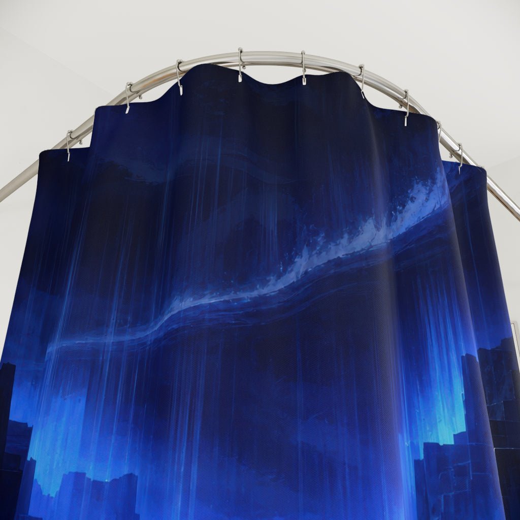 Monsoon Canyon Nocturne Navy Blue Shower Curtain
