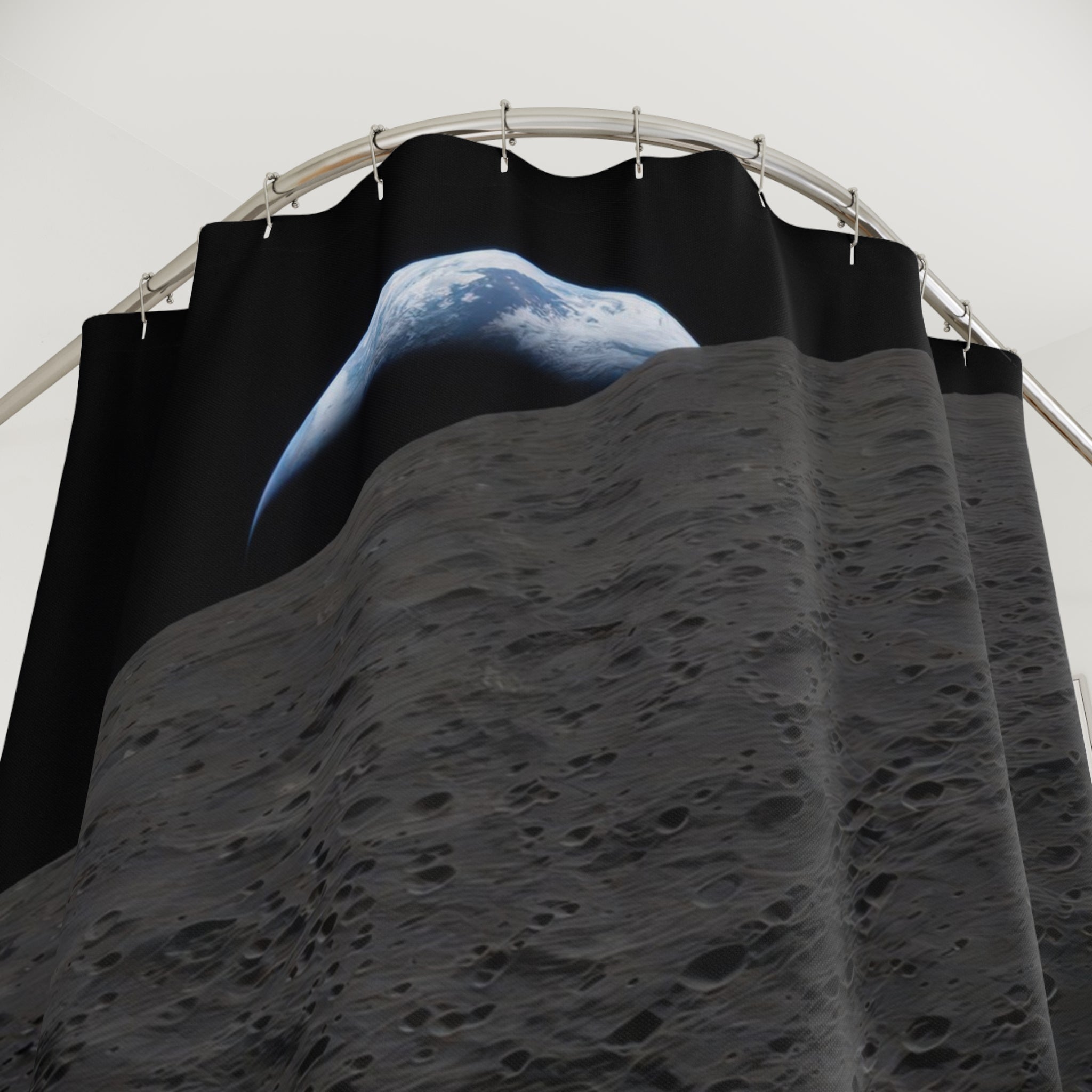 Earthset Moon Shower Curtain: NASA Lunar Photo