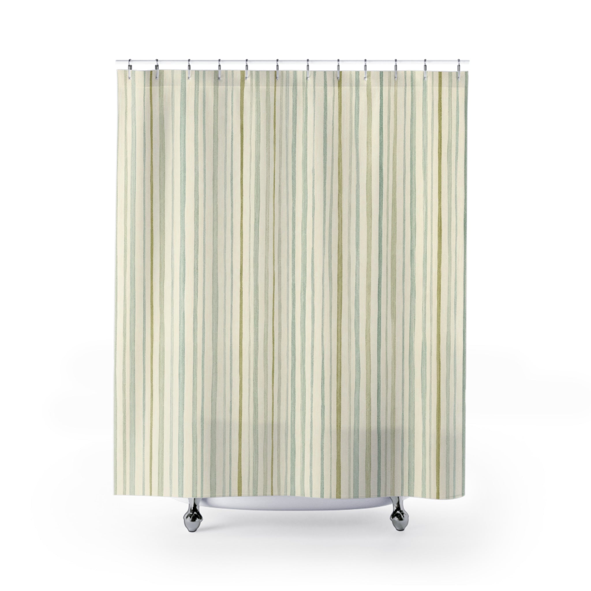 Seafoam Pinstripe Shower Curtain