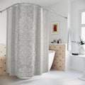 Grey Damask Shower Curtain — Striped Medallion