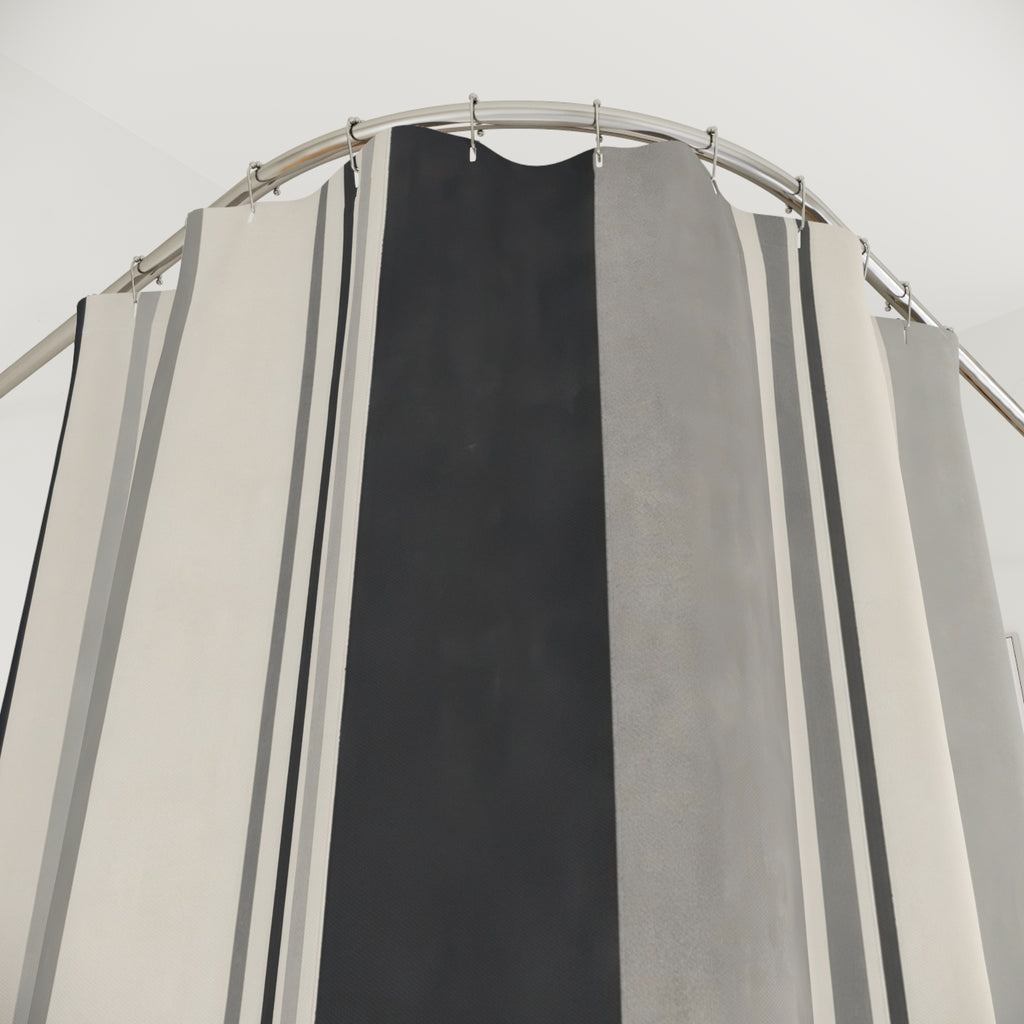 Charcoal Cabana Stripe Shower Curtain