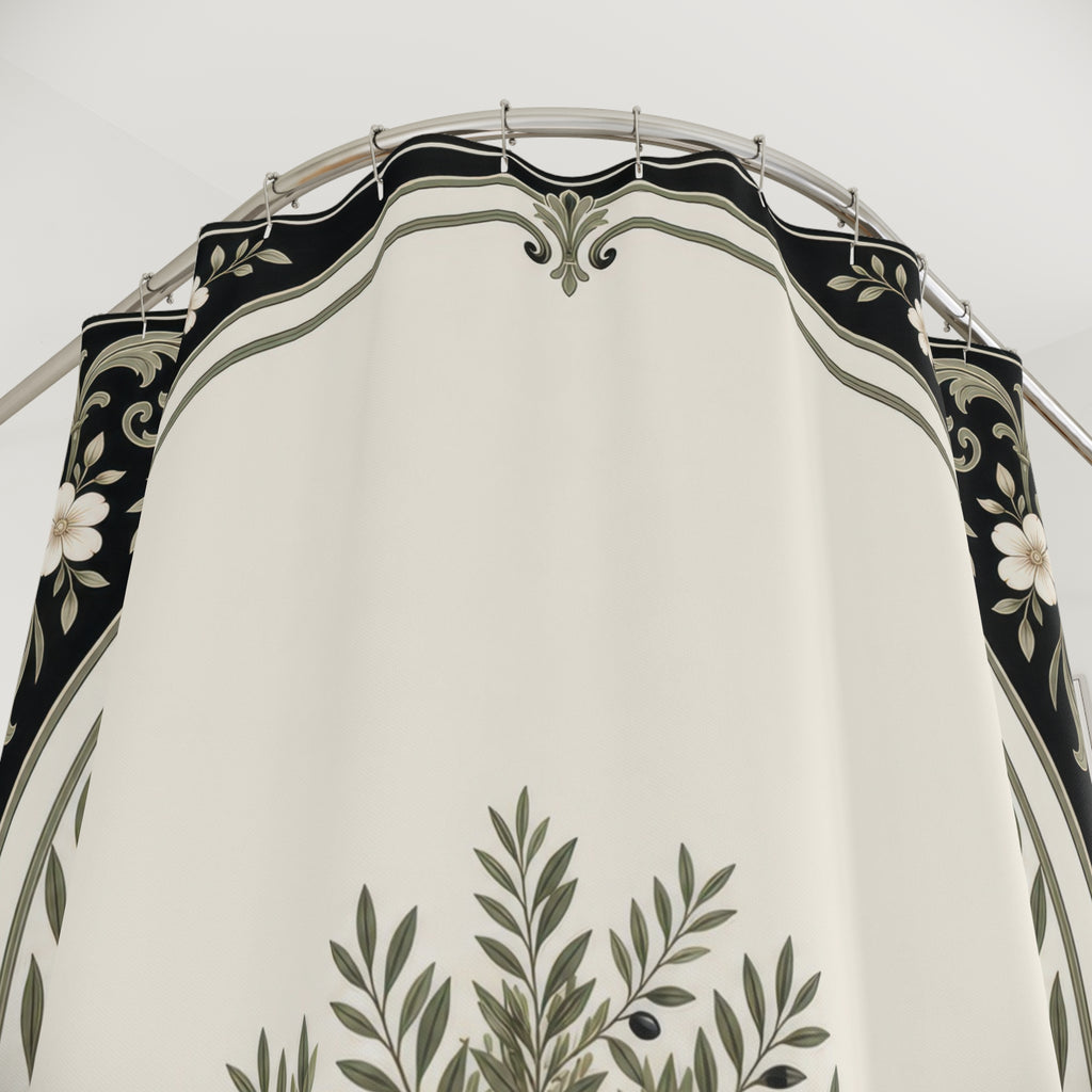 Framed Shower Curtain, Black Sage Botanical Arch