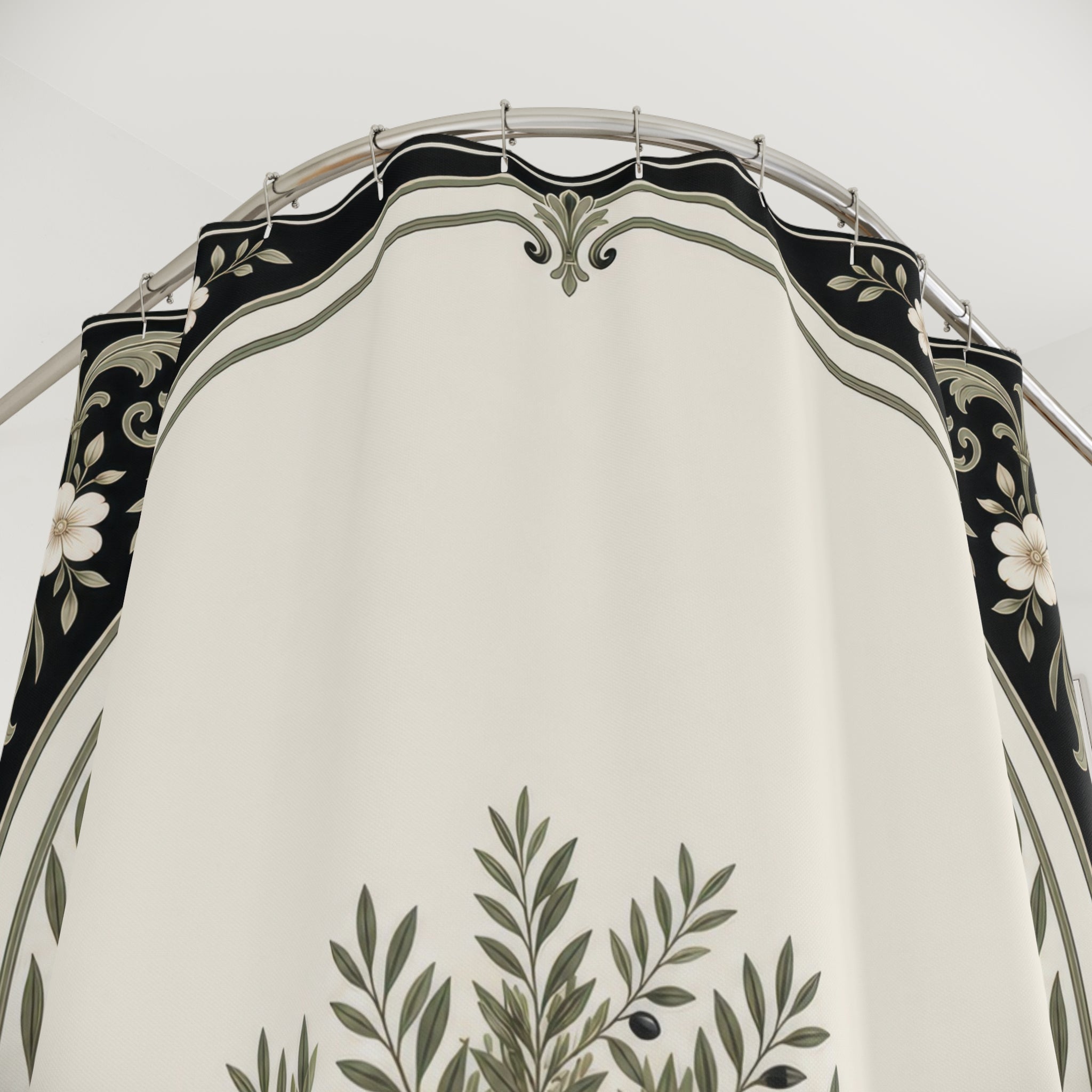 Framed Shower Curtain, Black Sage Botanical Arch