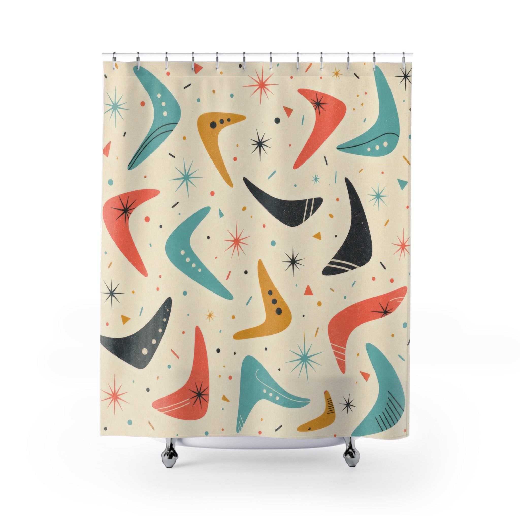 Atomic Boomerang Shower Curtain