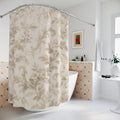 Elegant Floral Scroll Shower Curtain – Blush Sage