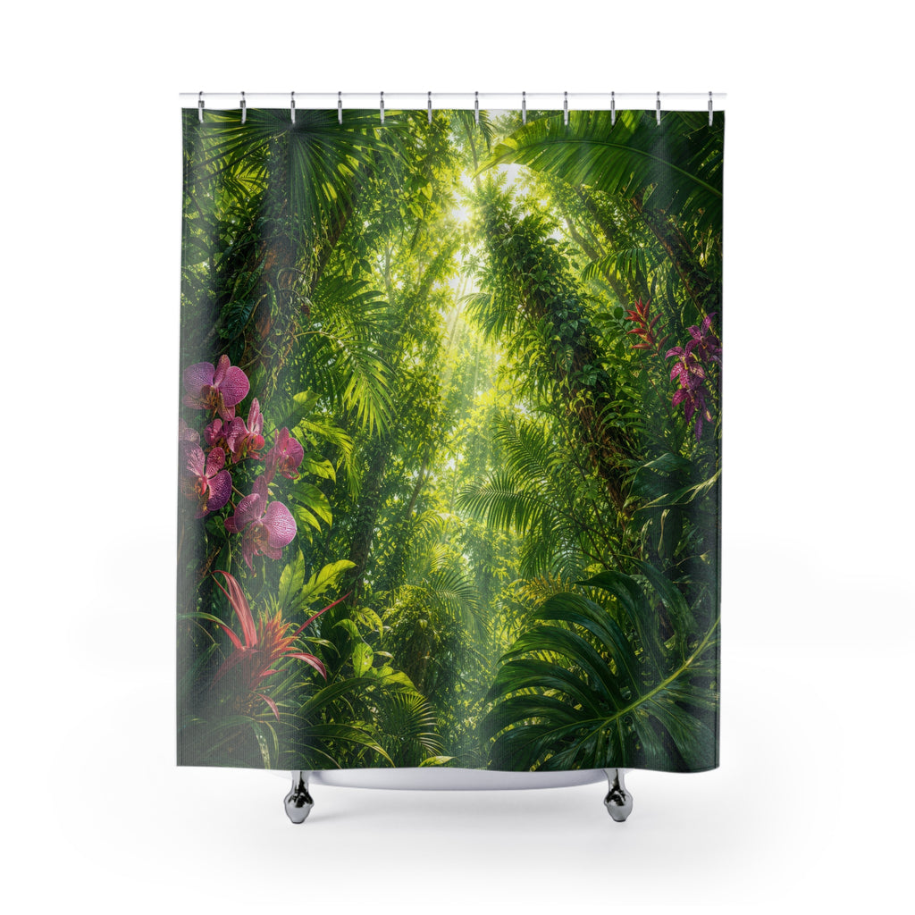 Rainforest Canopy Sunbeams Shower Curtain