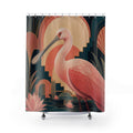 Art Deco Pink Spoonbill Shower Curtain