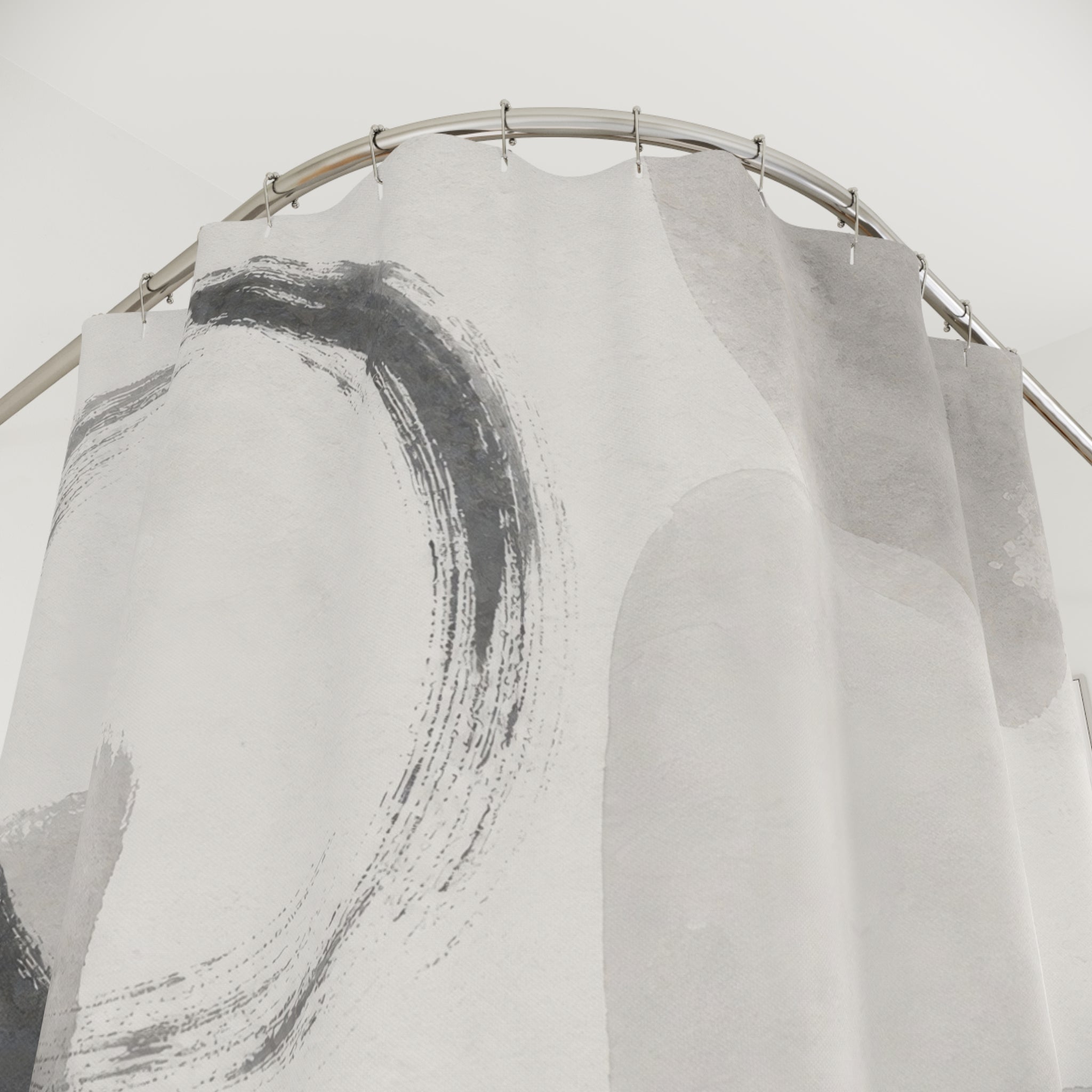 Grey White Abstract Shower Curtain