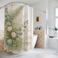 Botanical Rose Shower Curtain – Sage and Ivory