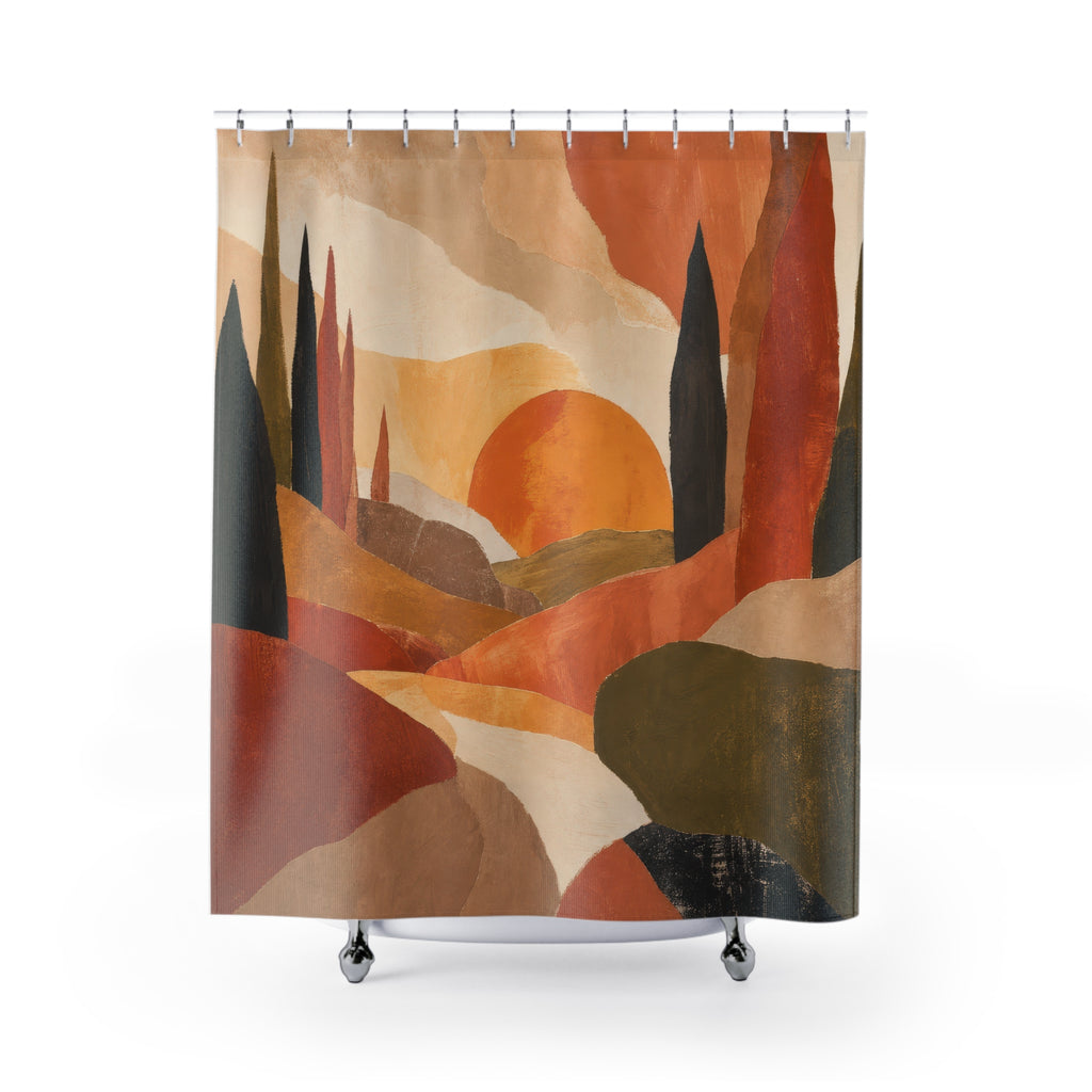 Modern Autumn Landscape Shower Curtain