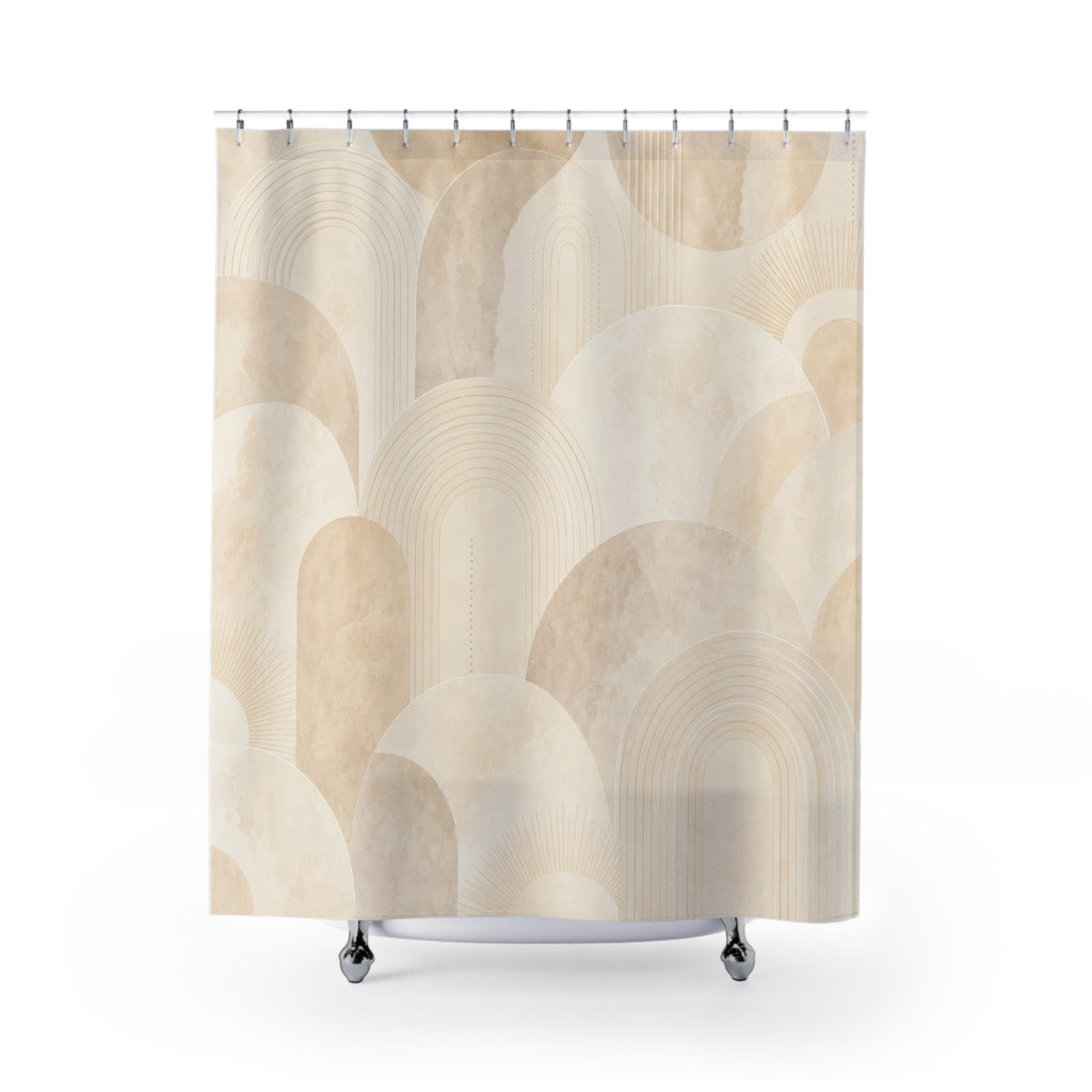 Ivory Circle Arch Shower Curtain