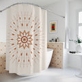 Boho Sun Mandala Shower Curtain – Terracotta Sunburst