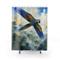 Blue and Gold Macaw Rainforest Shower Curtain