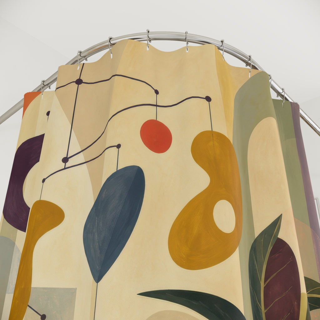 Hanging Mobile Mid Century Style Shower Curtain
