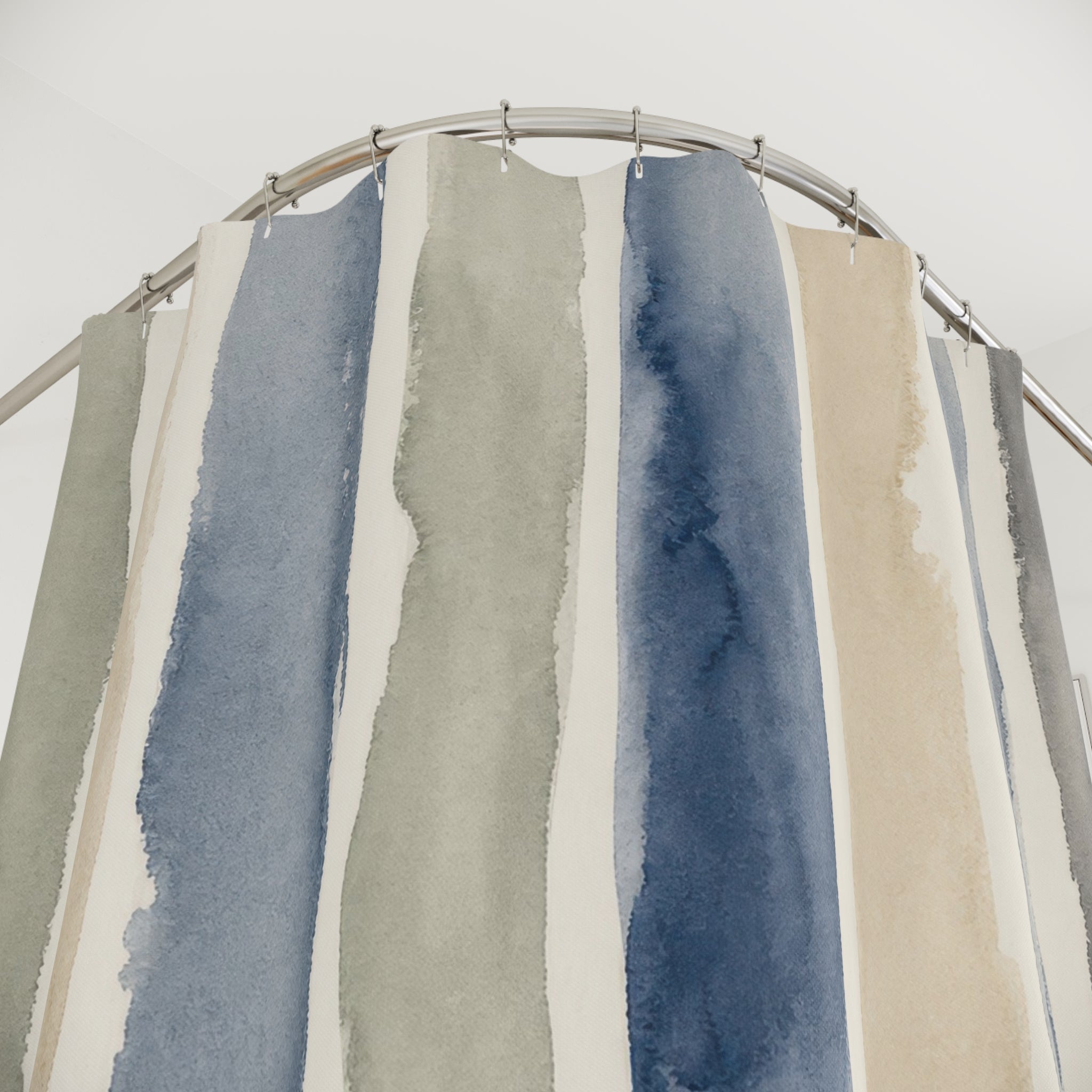 Watercolor Vertical Stripe Shower Curtain