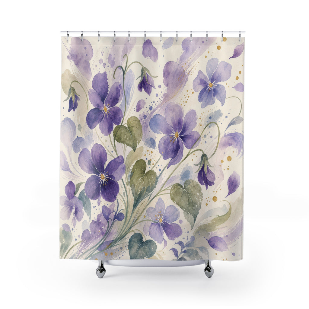 Purple Violet Flower Shower Curtain