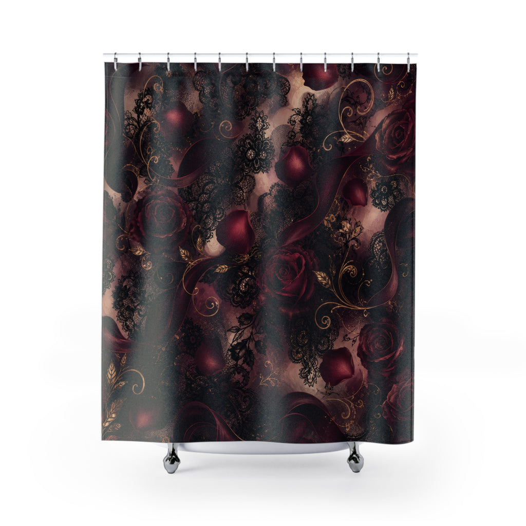 Burgundy Rose Shower Curtain