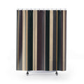 Dark Green Plum Vertical Stripe Shower Curtain