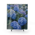 Blue Hydrangea Rain Garden Shower Curtain